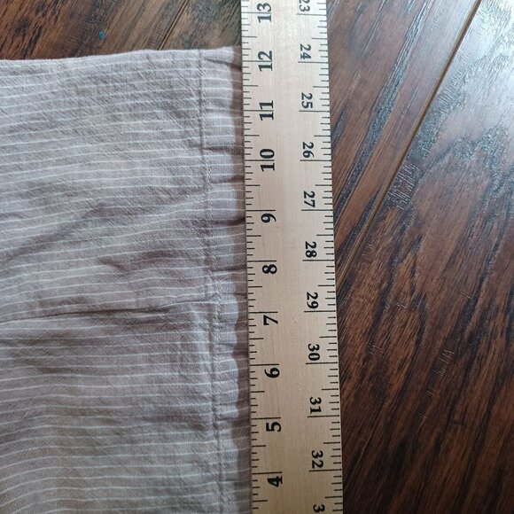 Cupio Wide Leg Pants Womens Large Linen Blend Pink Striped Lagenlook Baggy - Picture 11 of 11